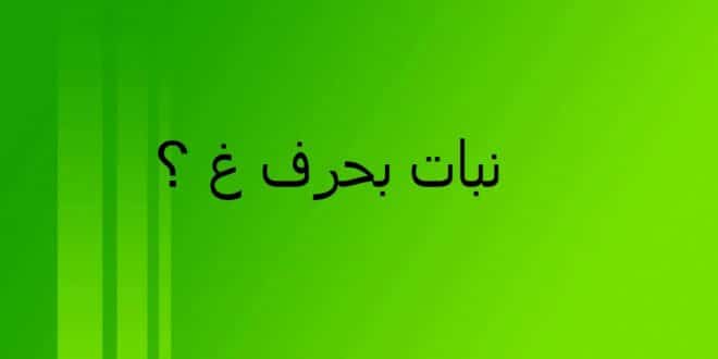 أسماء النباتات التي تبدأ بحرف الغين والرمسه باللغة العربية