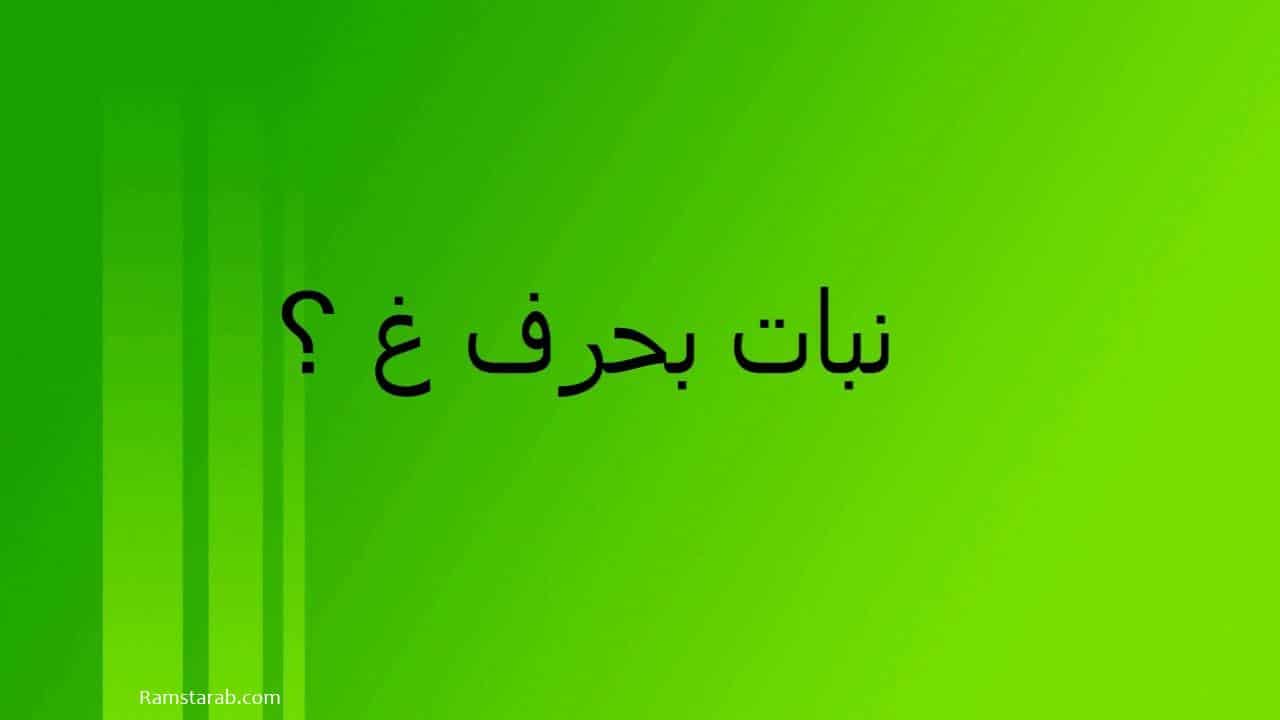 أسماء نباتات بحرف الغين رمسة عرب